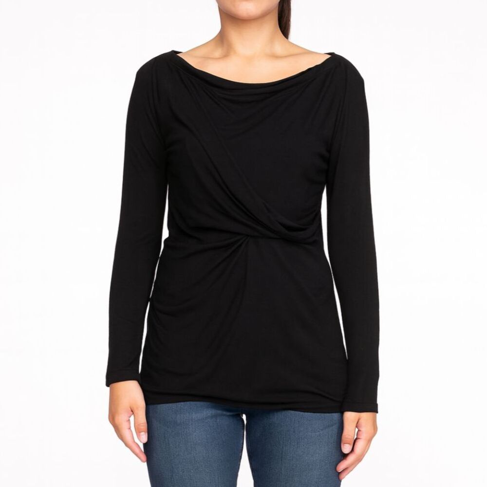Armani Exchange Black Long Sleeve Tee Size XS Luxe Minimalist 90s Aesthetic